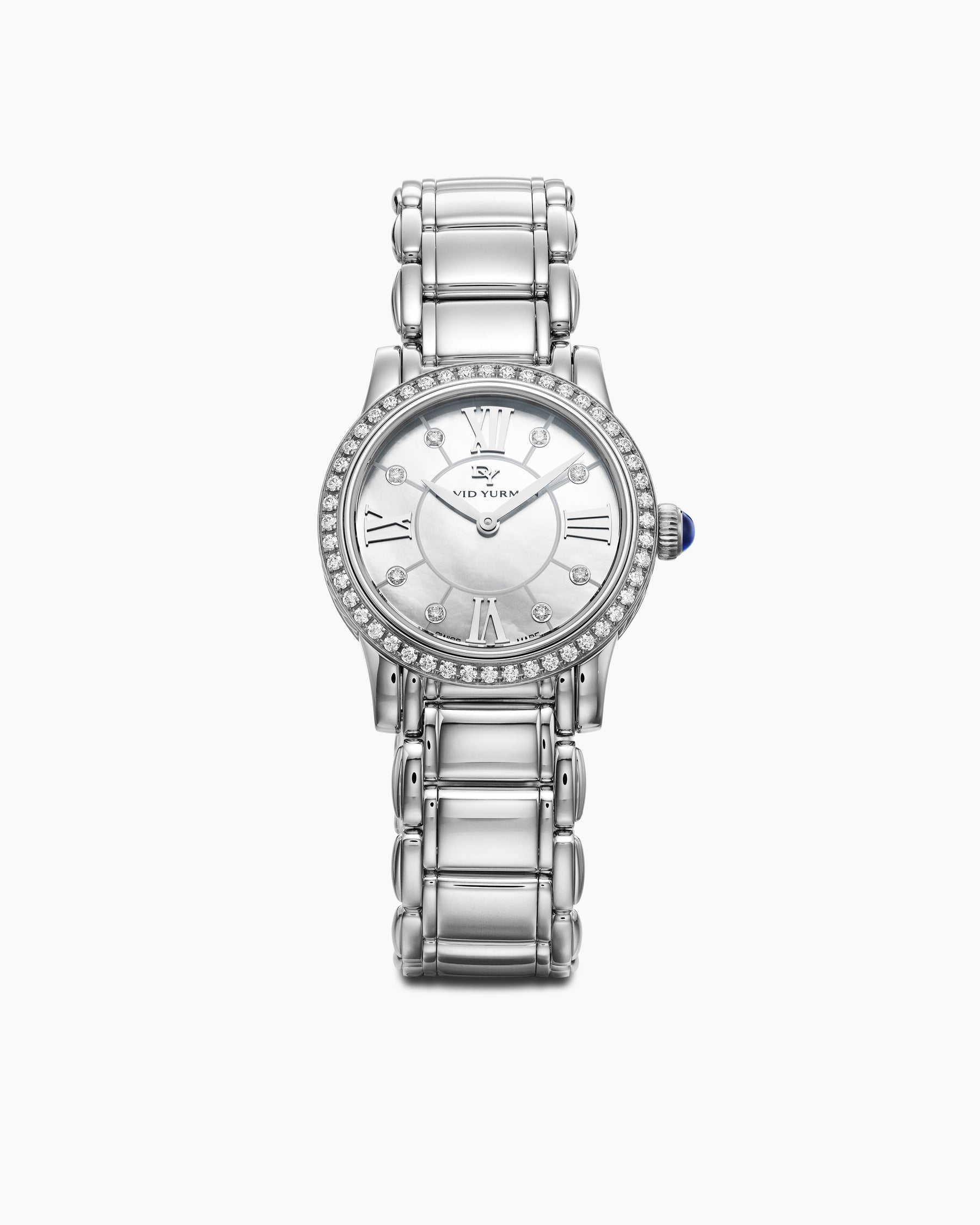 Classic Quartz Watch in Stainless Steel with Diamond Bezel, 30mm