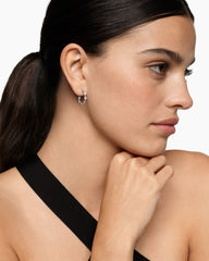 DY Starlight Hoop Earrings in 18K White Gold with Diamonds