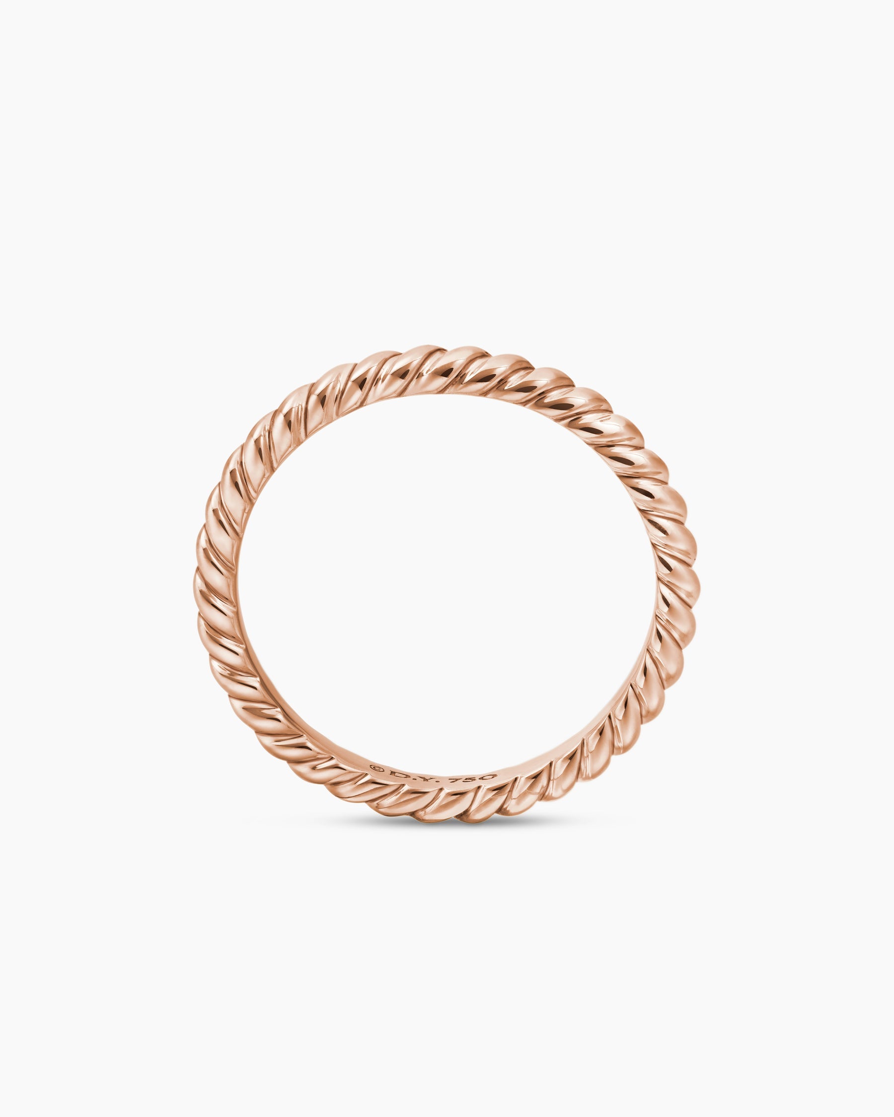 DY Cable Band Ring in 18K Rose Gold, 2mm