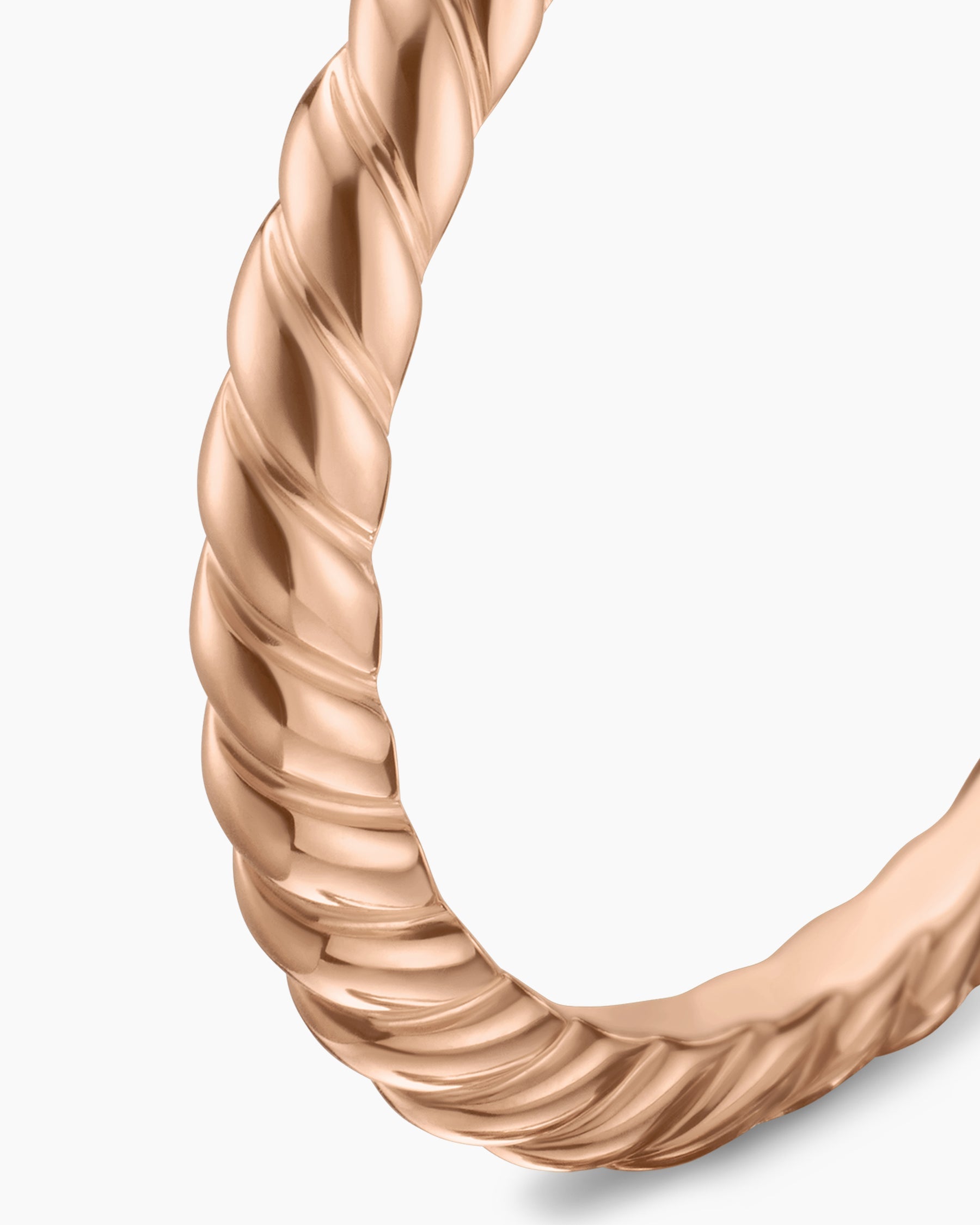 DY Cable Band Ring in 18K Rose Gold, 2mm