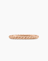 DY Cable Band Ring in 18K Rose Gold, 2mm