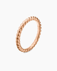DY Cable Band Ring in 18K Rose Gold, 3mm