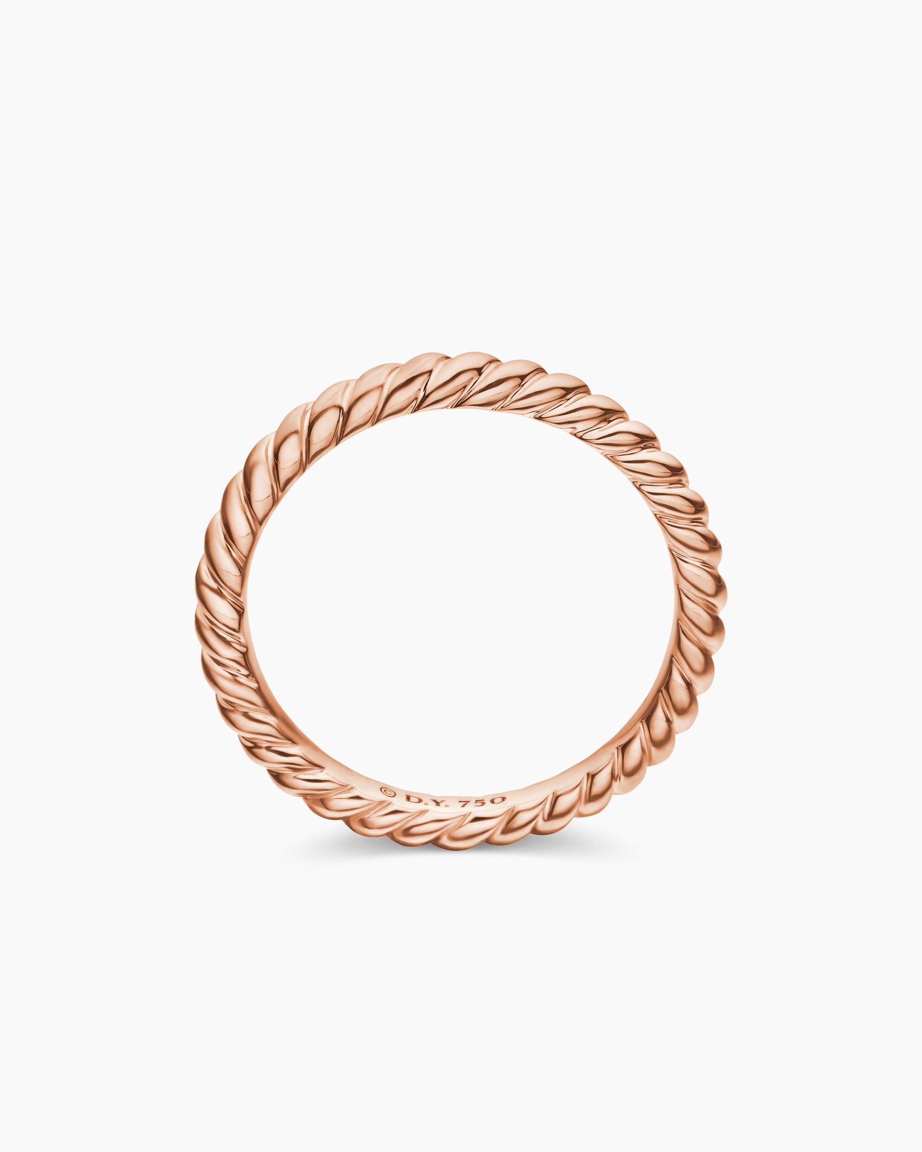 DY Cable Band Ring in 18K Rose Gold, 2.45mm