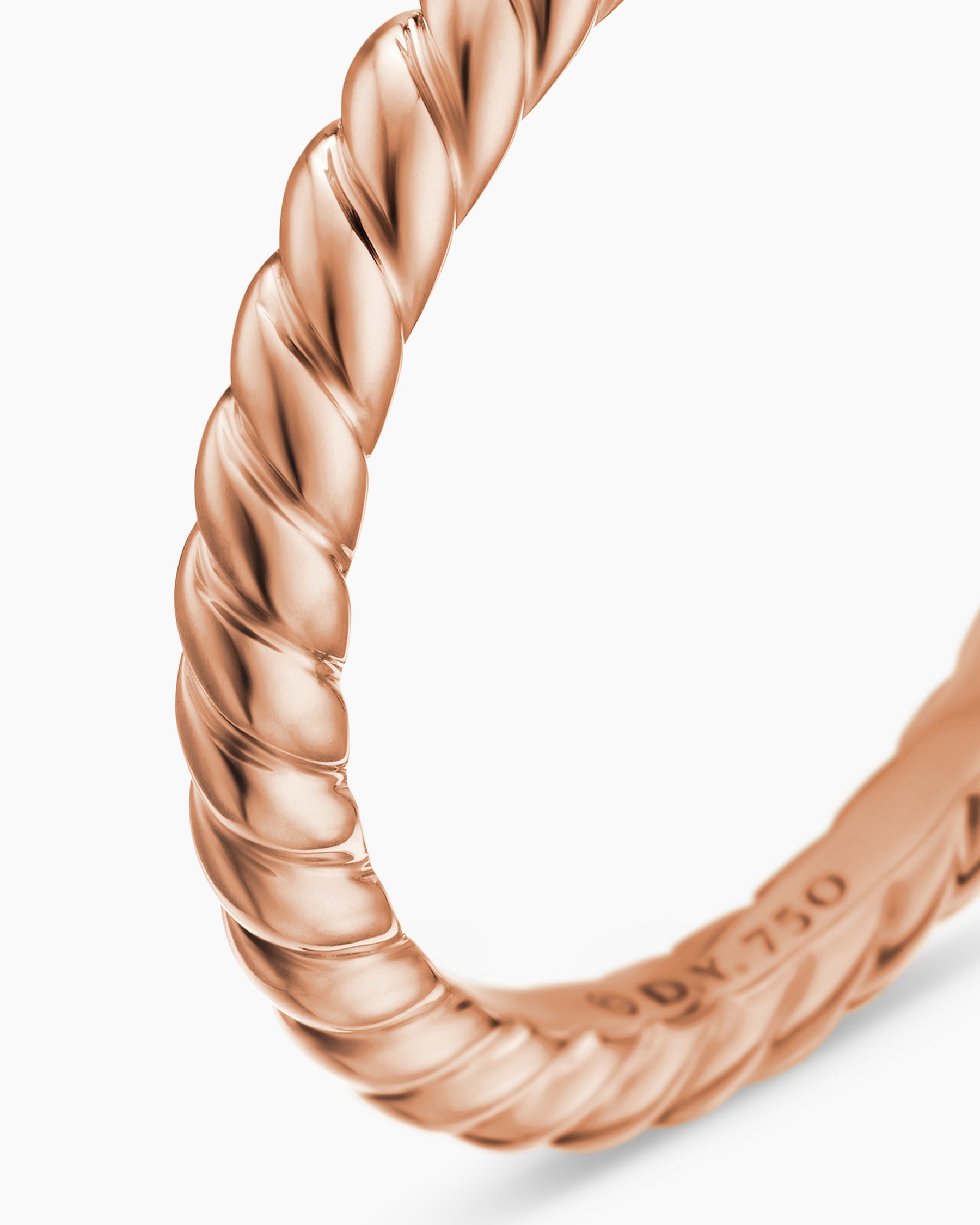 DY Cable Band Ring in 18K Rose Gold, 2.45mm