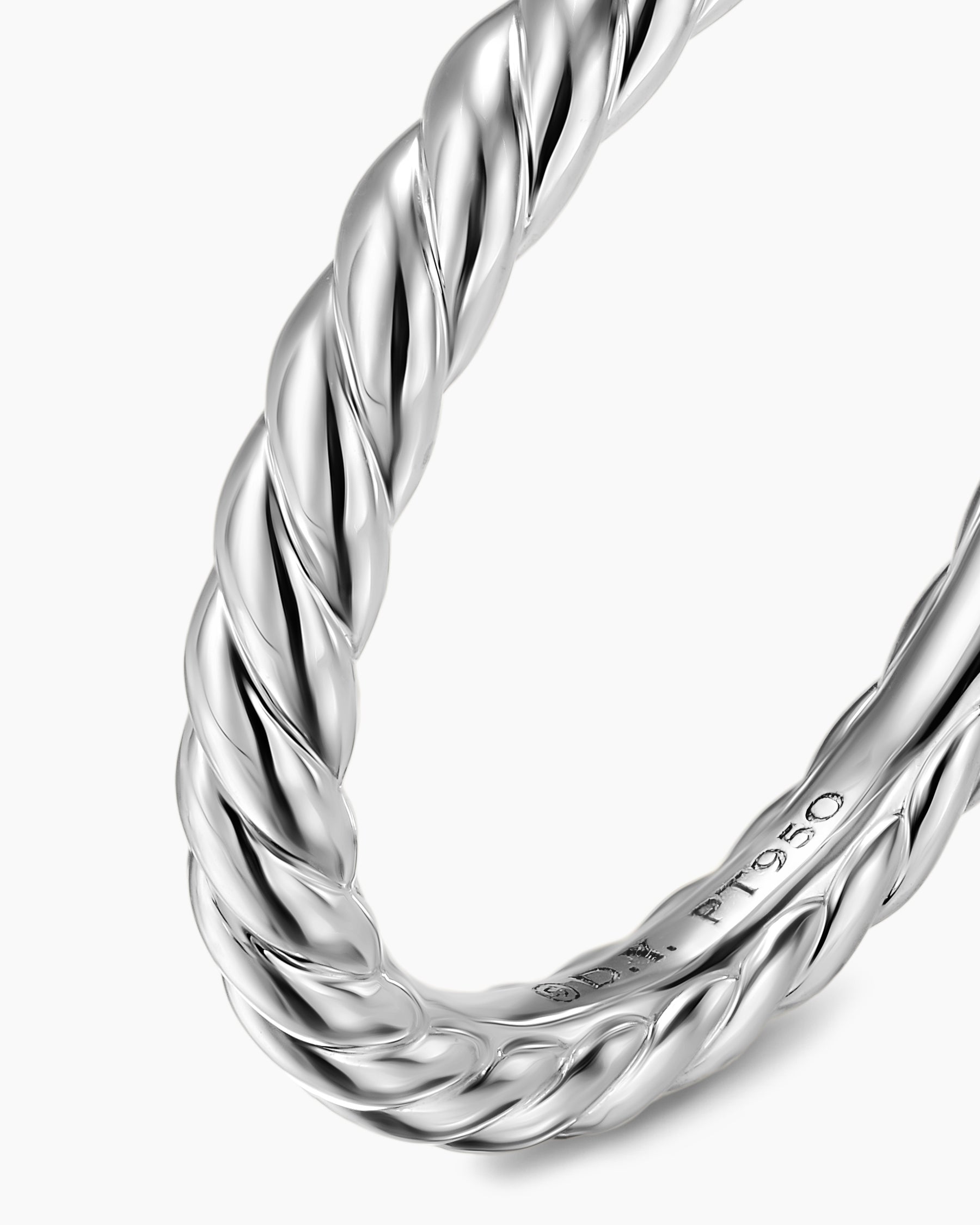 DY Cable Band Ring in Platinum, 2.45mm