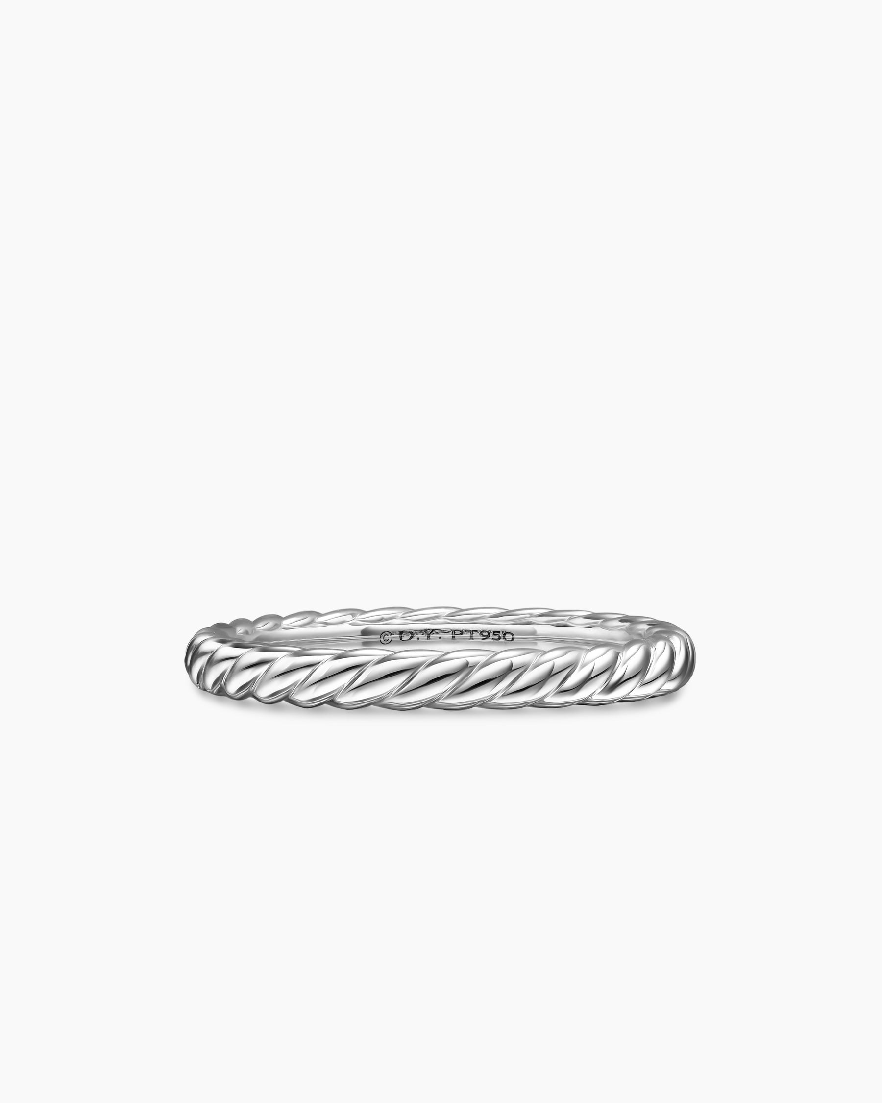 DY Cable Band Ring in Platinum, 2.45mm