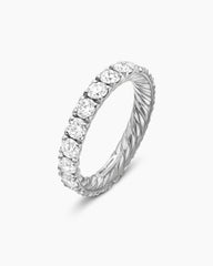 DY Eden Band Ring in Platinum with Diamonds, 3.6mm