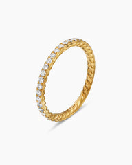 DY Eden Band Ring in 18K Yellow Gold with Pavé Diamonds, 1.85mm