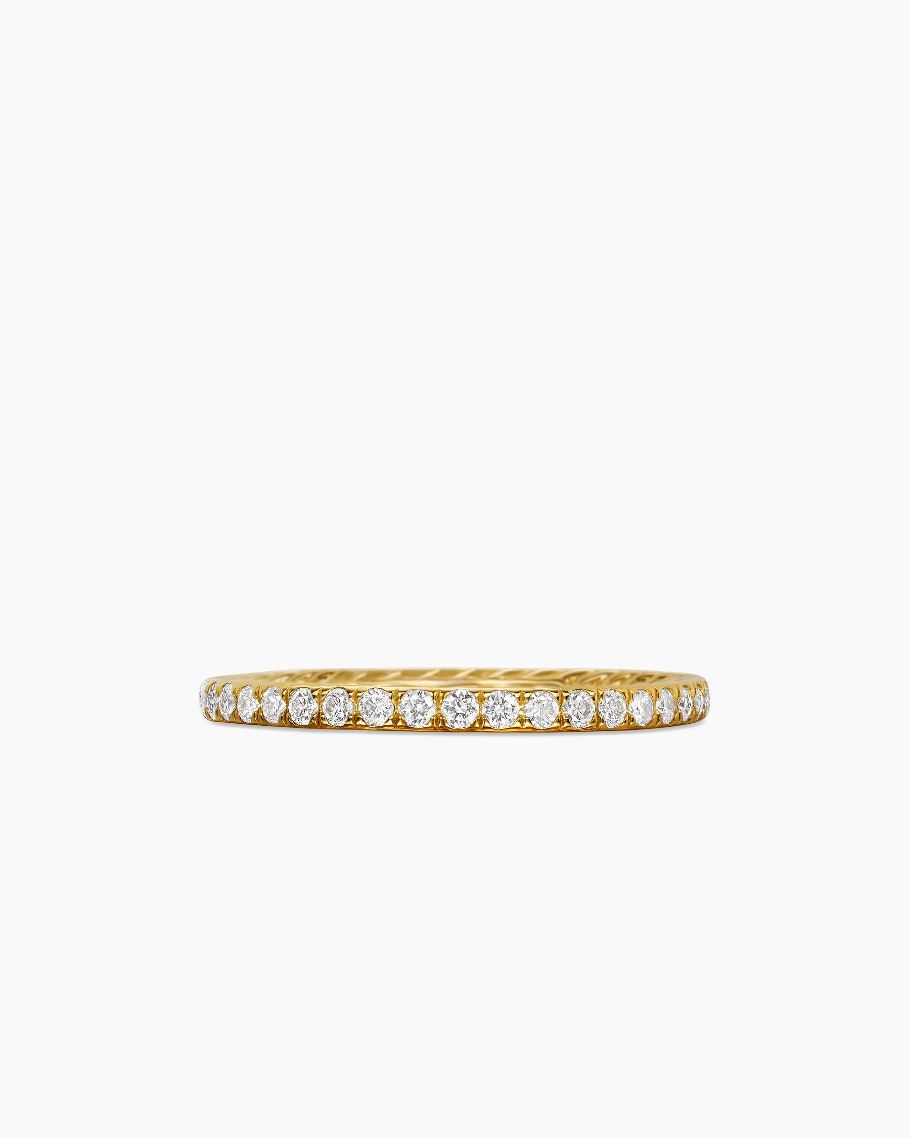 DY Eden Band Ring in 18K Yellow Gold with Pavé Diamonds, 1.85mm