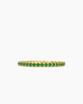 DY Eden Band Ring in 18K Yellow Gold with Pavé Tsavorites, 1.85mm