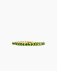 DY Eden Band Ring in 18K Yellow Gold with Pavé Tsavorites, 1.85mm