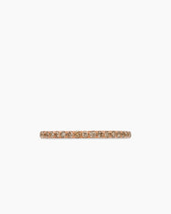 DY Eden Band Ring in 18K Rose Gold with Pavé Cognac Diamonds, 1.85mm