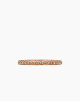DY Eden Band Ring in 18K Rose Gold with Pavé Cognac Diamonds, 1.85mm