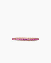 DY Eden Band Ring in 18K Rose Gold with Pavé Pink Sapphires, 1.85mm