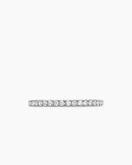 DY Eden Band Ring in Platinum with Pavé Diamonds, 1.85mm