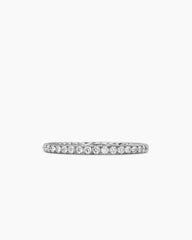 DY Eden Band Ring in Platinum with Pavé Diamonds, 1.85mm