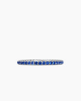 DY Eden Band Ring in Platinum with Pavé Blue Sapphires, 1.85mm