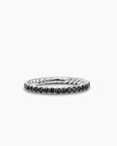 DY Eden Band Ring in Platinum with Black Diamonds, 2.2mm