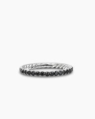DY Eden Band Ring in Platinum with Black Diamonds, 2.2mm
