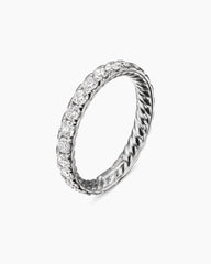 DY Eden Band Ring in Platinum with Diamonds, 2.8mm