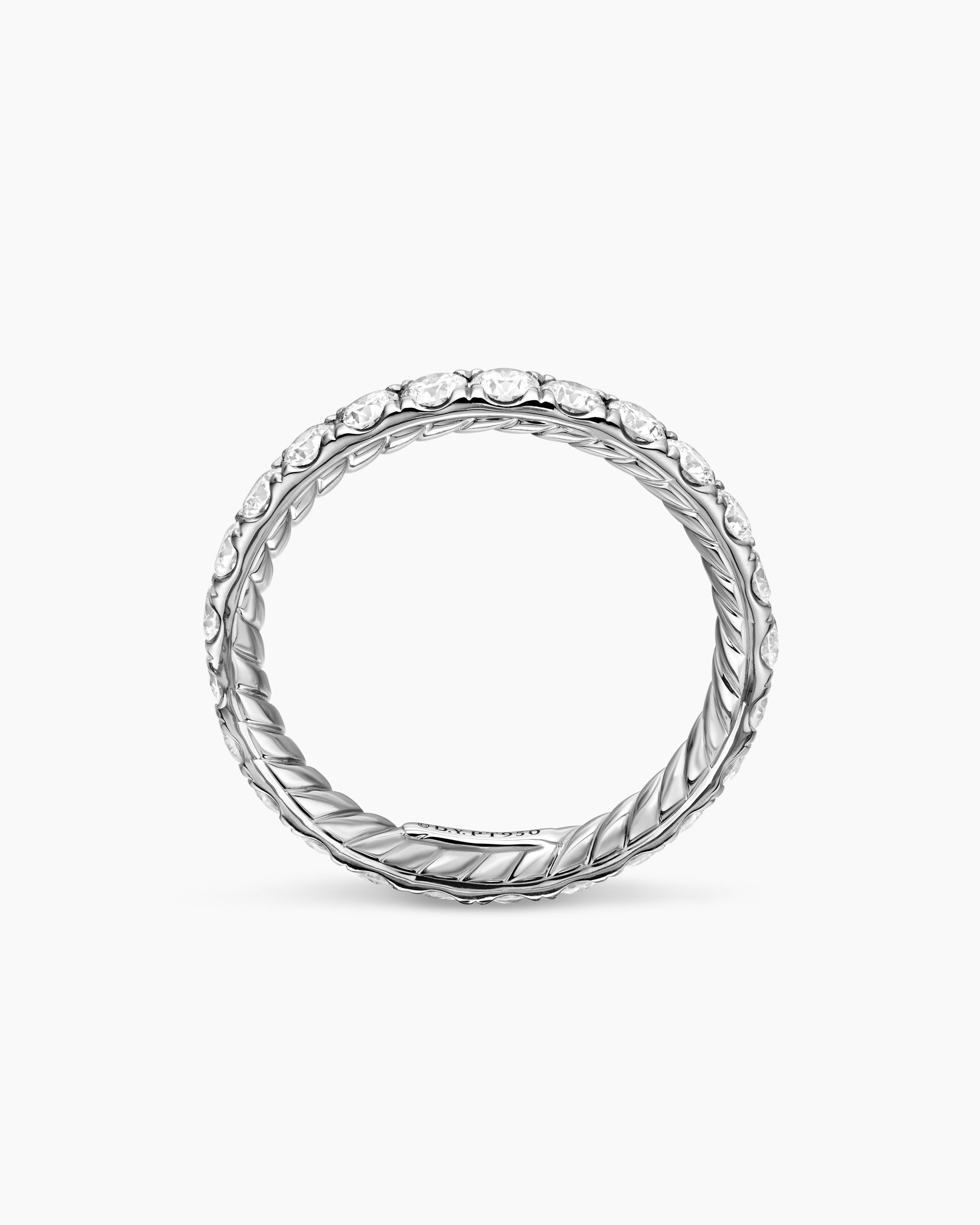 DY Eden Band Ring in Platinum with Diamonds, 2.8mm