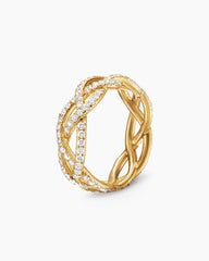 Wisteria® Band Ring in 18K Yellow Gold with Diamonds, 7.3mm