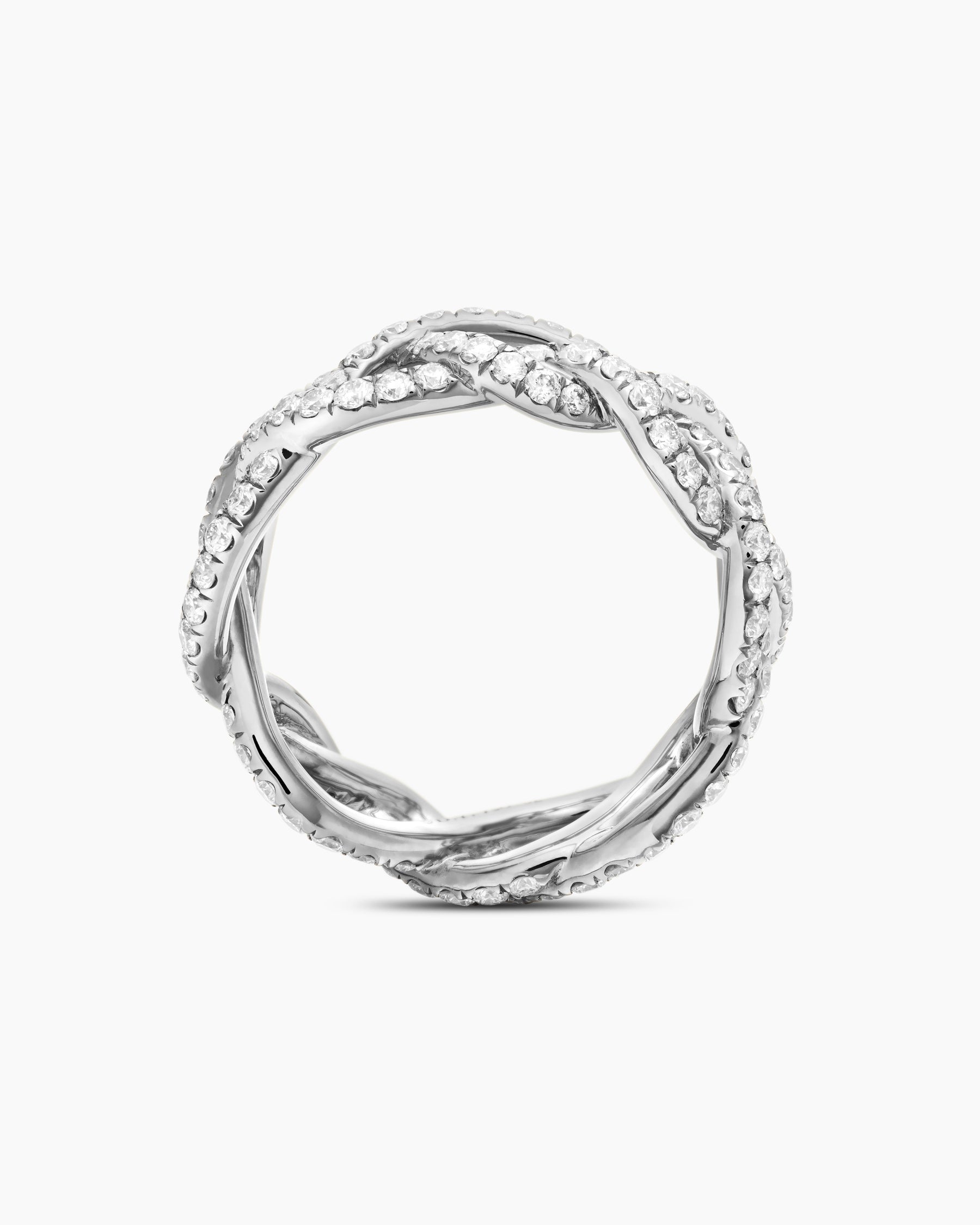 Wisteria® Band Ring in Platinum with Diamonds, 7.3mm