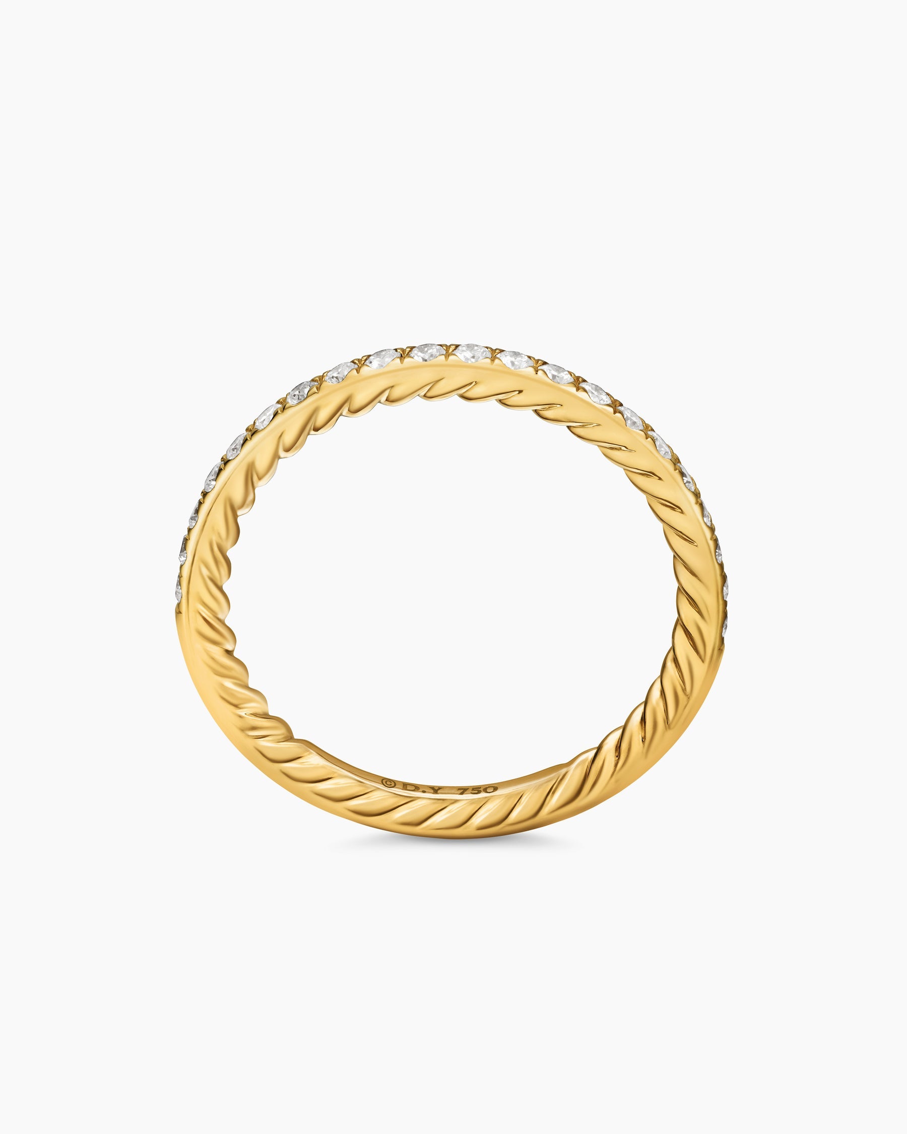 DY Eden Partway Band Ring in 18K Yellow Gold with Diamonds, 1.85mm
