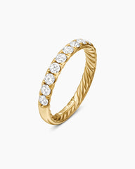 DY Eden Partway Band Ring in 18K Yellow Gold with Diamonds, 2.8mm