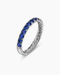 DY Eden Partway Band Ring in Platinum with Blue Sapphires, 2.8mm