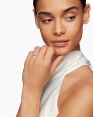 DY Eden Band Ring in Platinum with Pavé Diamonds, 2.3mm