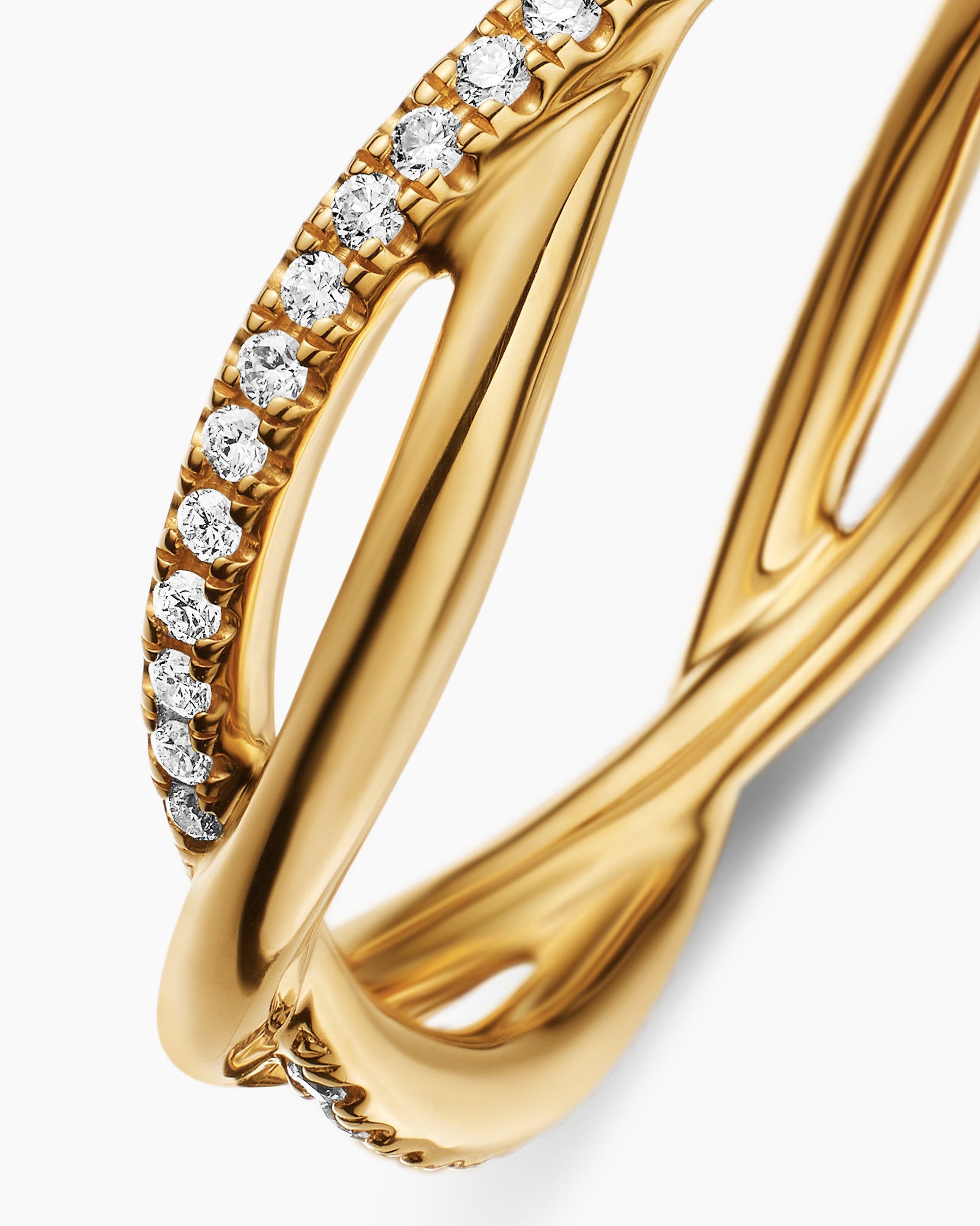 DY Infinity Band Ring in 18K Yellow Gold with Diamonds, 4.18mm