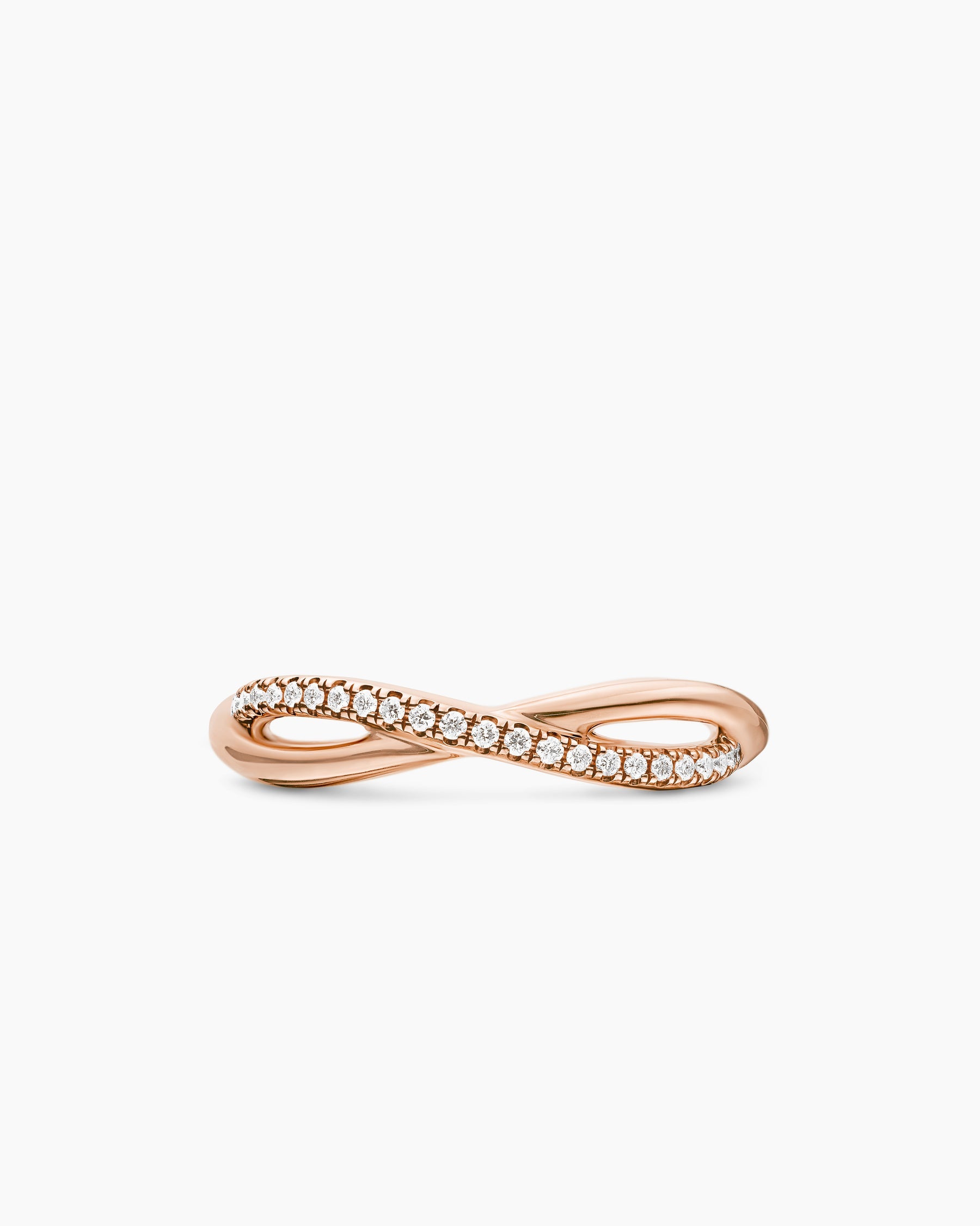 DY Infinity Band Ring in 18K Rose Gold with Diamonds, 4.18mm
