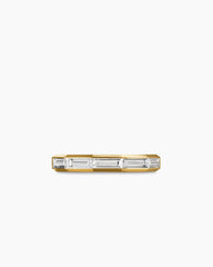 DY Delaunay Band Ring in 18K Yellow Gold with Baguette Diamonds, 3.2mm