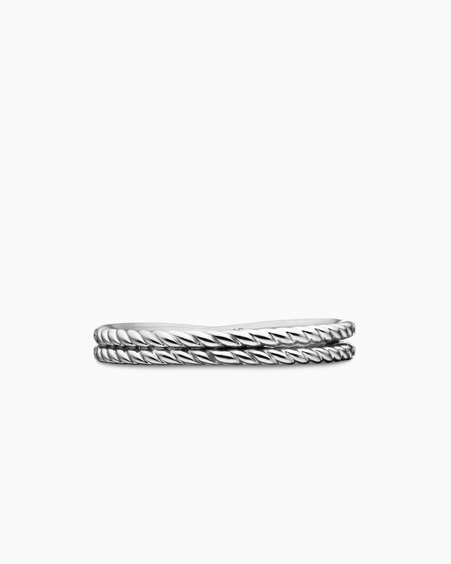 DY Crossover® Micro Pavé Band Ring in Platinum with Pavé Diamonds, 3.14mm