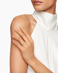 DY Crossover® Micro Pavé Band Ring in Platinum with Pavé Diamonds, 3.14mm