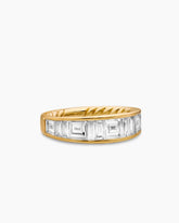 DY Eden Band Ring in 18K Yellow Gold with Baguette Diamonds, 4.8mm