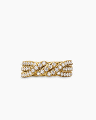 Continuance® Three Row Band Ring in 18K Yellow Gold with Diamonds, 6mm