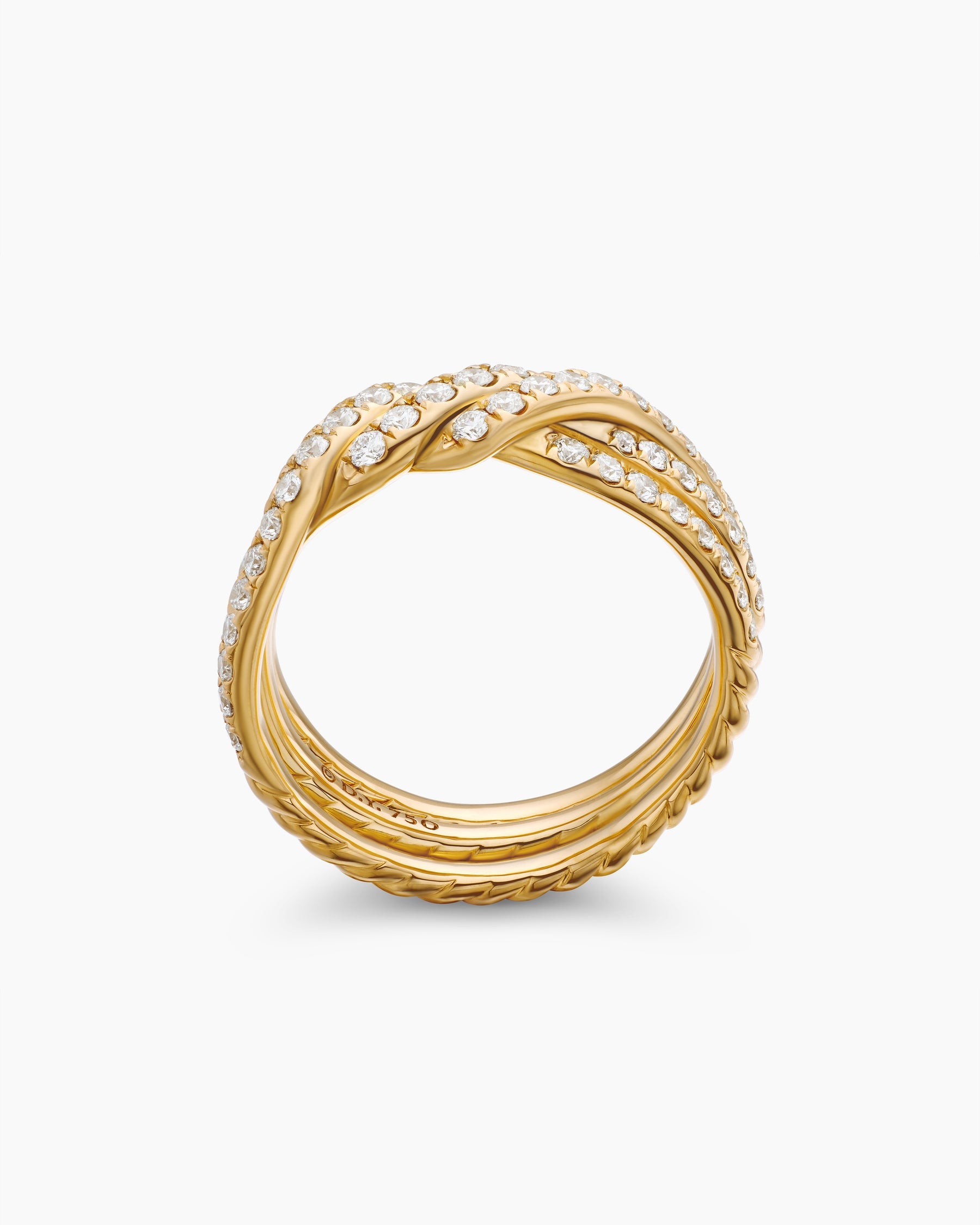 Continuance® Three Row Band Ring in 18K Yellow Gold with Diamonds, 6mm