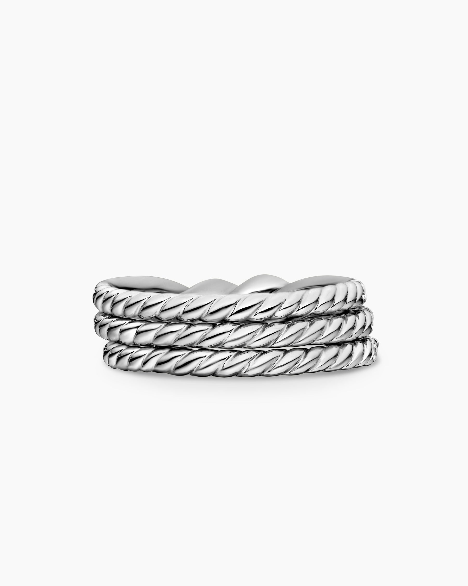 Continuance® Three Row Band Ring in Platinum with Diamonds, 6mm