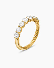 DY Eden Partway Band Ring in 18K Yellow Gold with Diamonds, 3.4mm