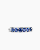 DY Eden Partway Band Ring in Platinum with Blue Sapphires, 3.4mm