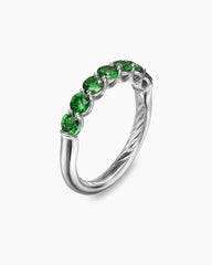 DY Eden Partway Band Ring in Platinum with Tsavorites, 3.4mm