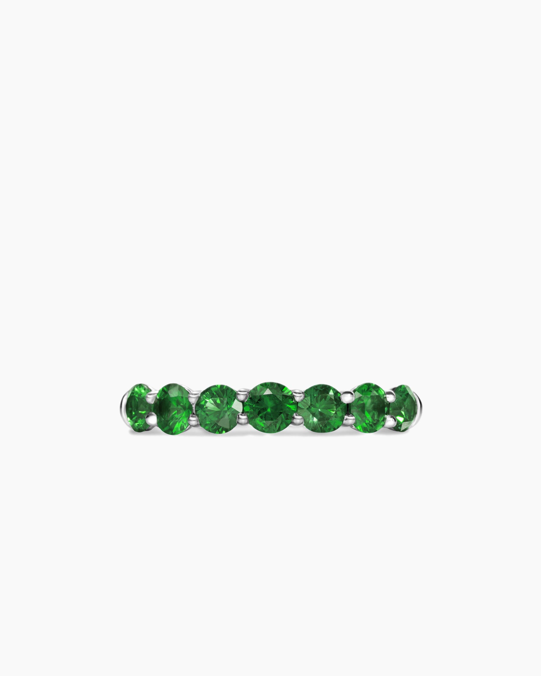 DY Eden Partway Band Ring in Platinum with Tsavorites, 3.4mm