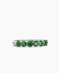 DY Eden Partway Band Ring in Platinum with Tsavorites, 3.4mm