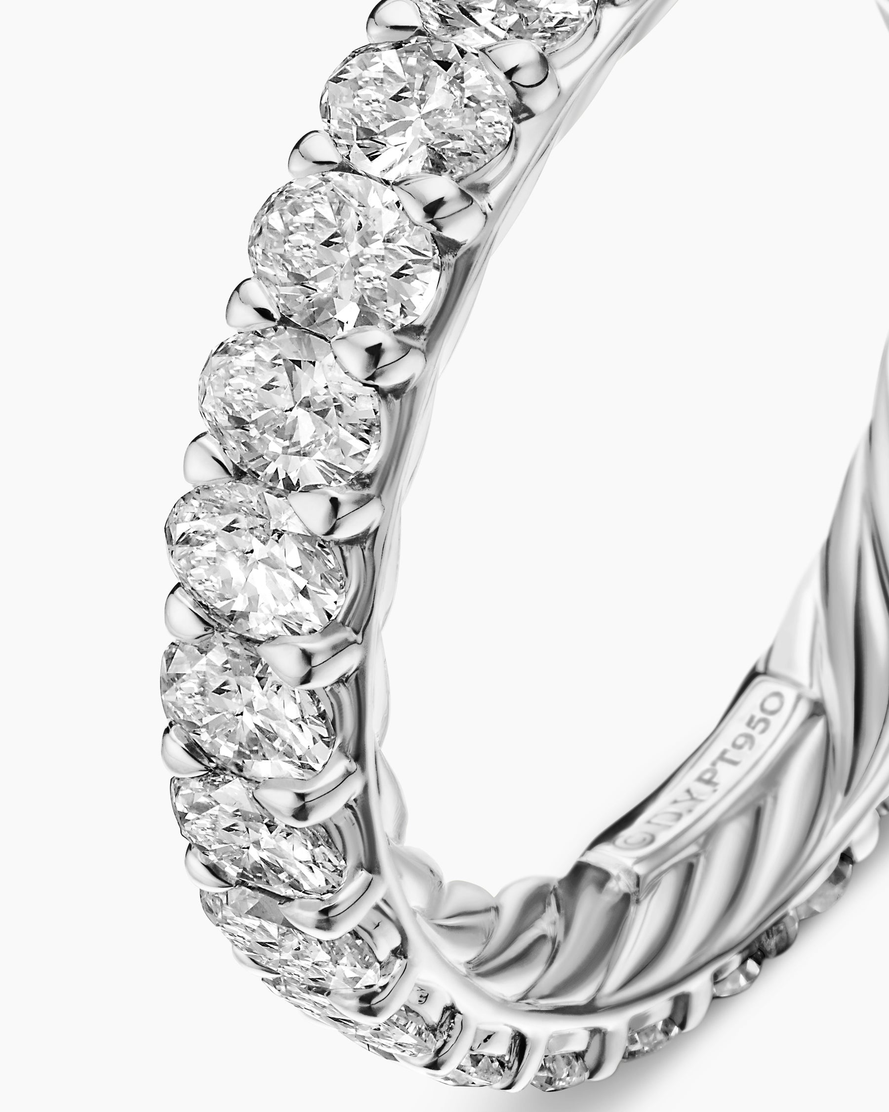 DY Eden Eternity Band Ring in Platinum with Oval Diamonds, 3.5mm