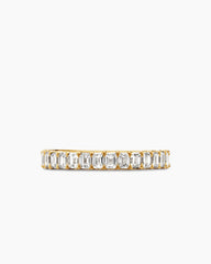 DY Eden Eternity Band Ring in 18K Yellow Gold with Emerald Diamonds, 3.5mm