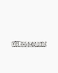 DY Eden Eternity Band Ring in Platinum with Emerald Diamonds, 3.5mm