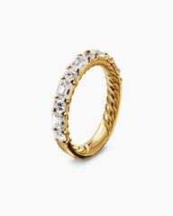DY Infinity Alternating Band Ring in 18K Yellow Gold with Diamonds, 3.3mm