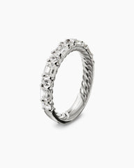 DY Infinity Alternating Band Ring in Platinum with Diamonds, 3.3mm